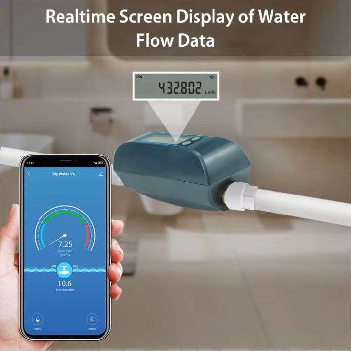 Smart Water Flow Sensor | Ultrasonic Water Consumption Monitor | Tuya Smart Life