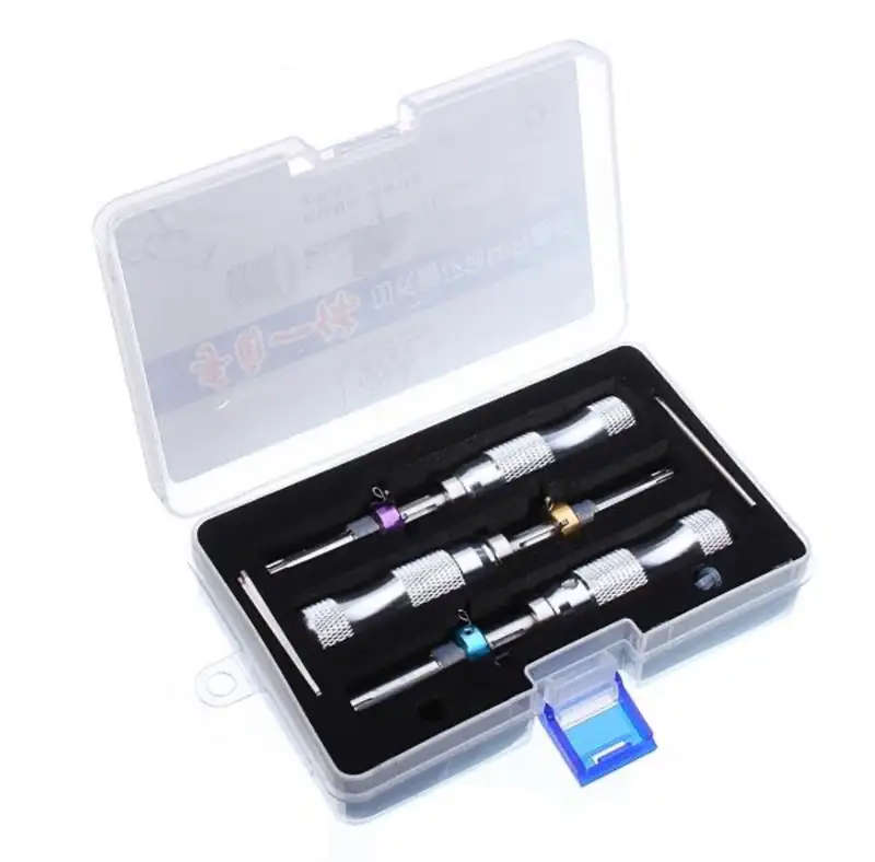 3Pcs Tubular 7 Pin Lock impressioning Pick tool set 7.0mm 7.5mm 7.8mm