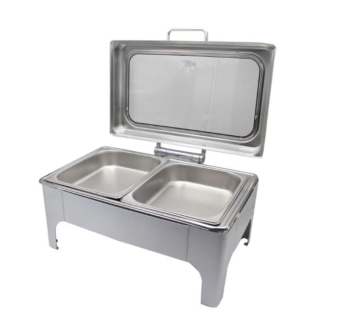 White Rectangular Chafing Dish Top Window