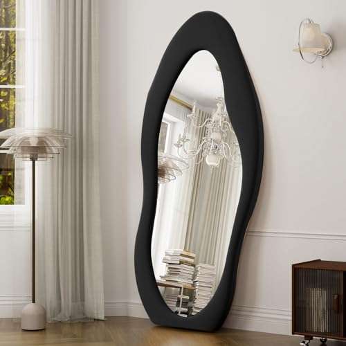 HOD-Ona Black Edge Modern Full Body Decorative Mirror  (Semi Curved)