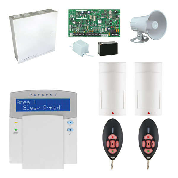 Wireless Home Alarm Kit Paradox MG5050 - K32 LCD, 2xPMD2, 2xREM25 + 2 FREE DCTXP2 2-Zone Door