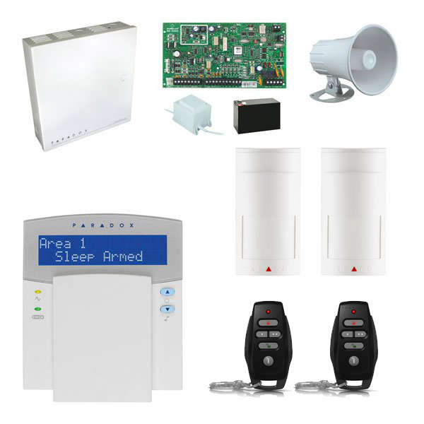 Wireless Home Alarm Kit Paradox MG5050 - K32 LCD, 2xPMD2, 2xREM25 + 2 FREE DCTXP2 2-Zone Door