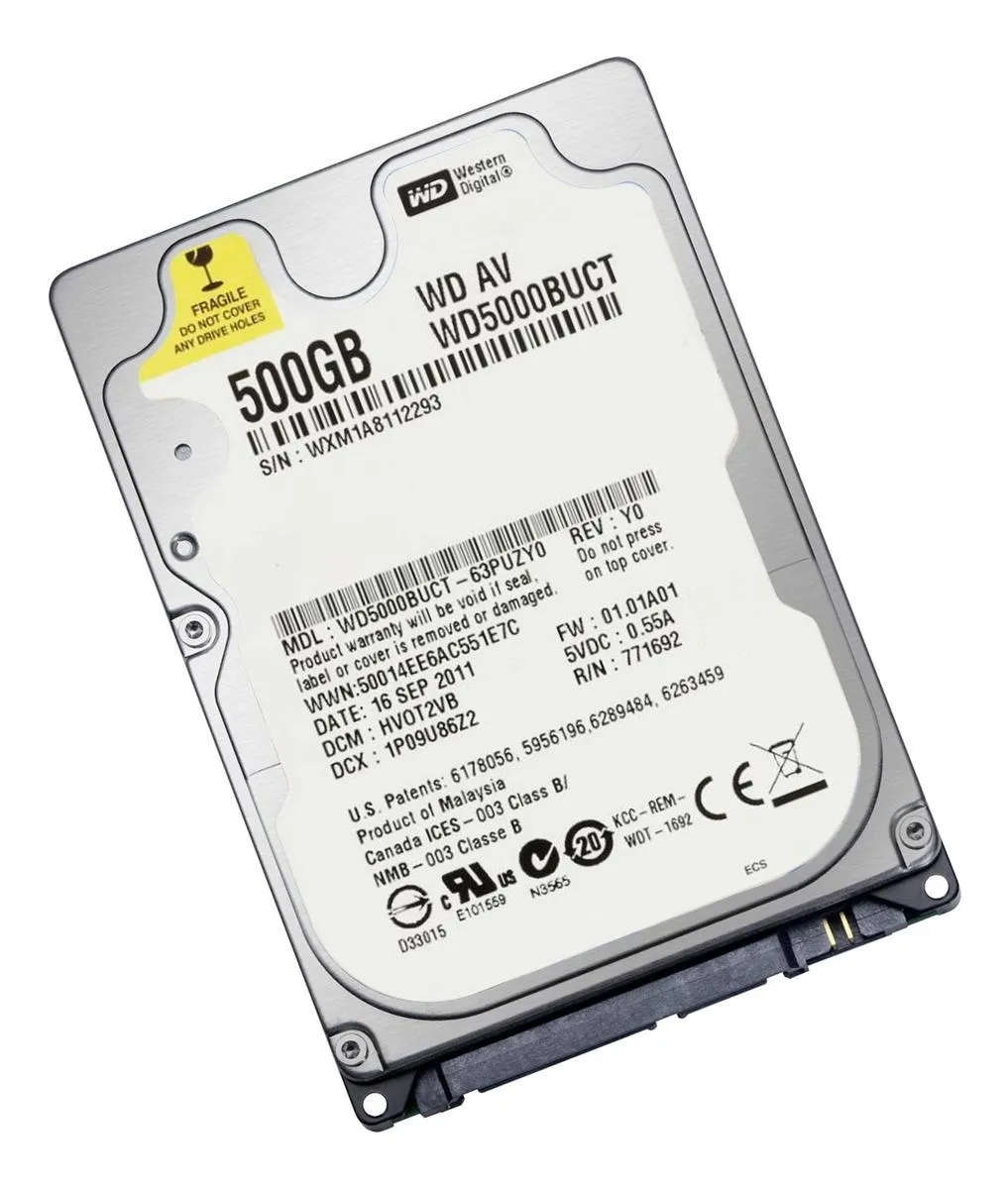 Western Digital 500GB SATA  2.5 Inch Hard Drive WD5000BUCT HDD