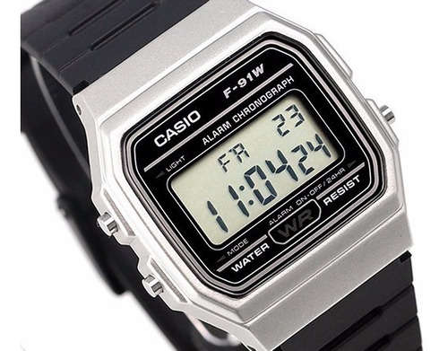 Casio Unisex Classic Quartz Watch with Resin Strap, Black, 18 (Model: F-91WM-7ACF)