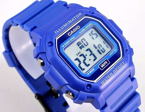 Casio Unisex F-108WH-2ACF Big Square Digital Display Quartz Blue Watch