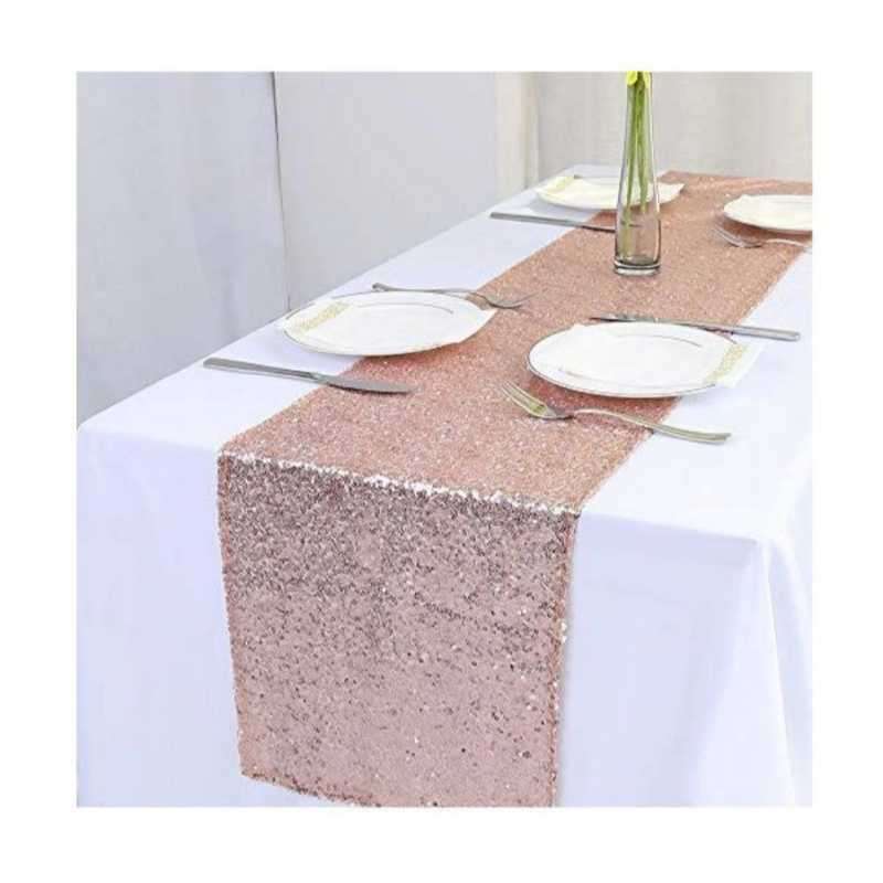Dmart Sequin Table Runner - Rose Gold - Pack of 2