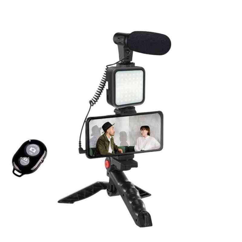 Professional Vlogging Kit With Tripod LED Video Light And Phone Holder