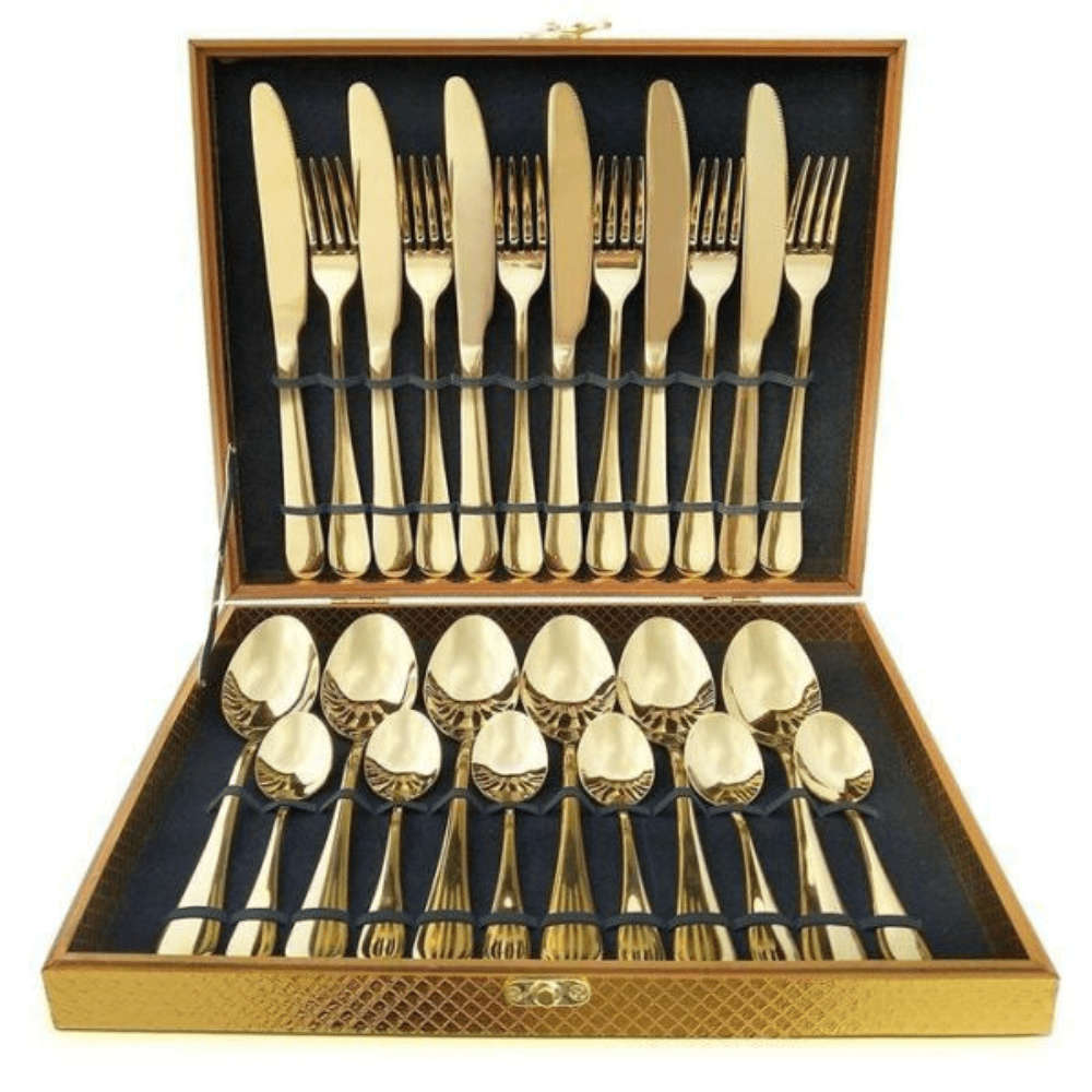 DMart 24 Piece Cutlery Set-Gold