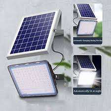 400W Solar Powered LED Flood Light With Panel & Remote- 4 Pack