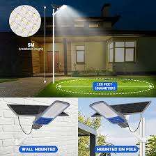 400W Solar Powered LED Flood Light With Panel & Remote- 4 Pack