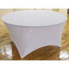 Stretch Table Cloth For 10 Seater Table Round- white
