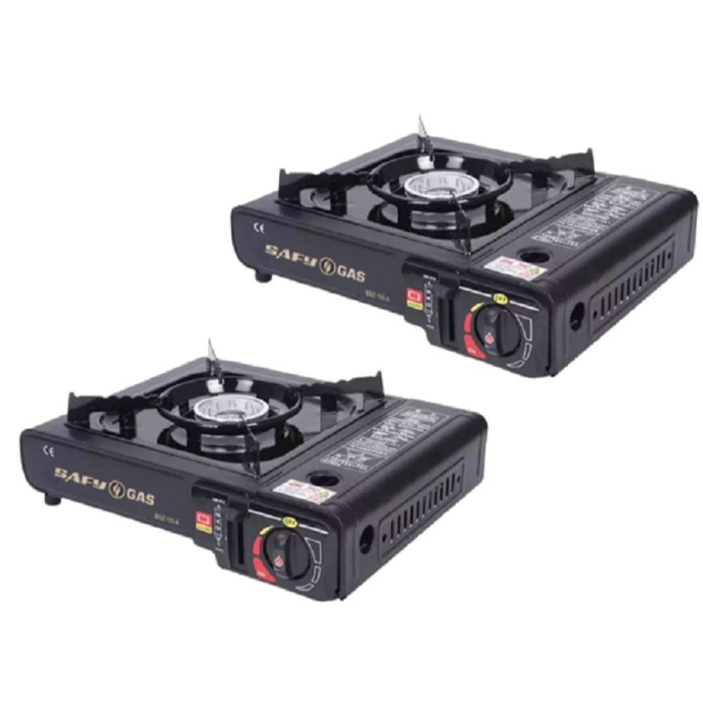2x Single Burner Canister Camping Gas Stoves with Travel Cases