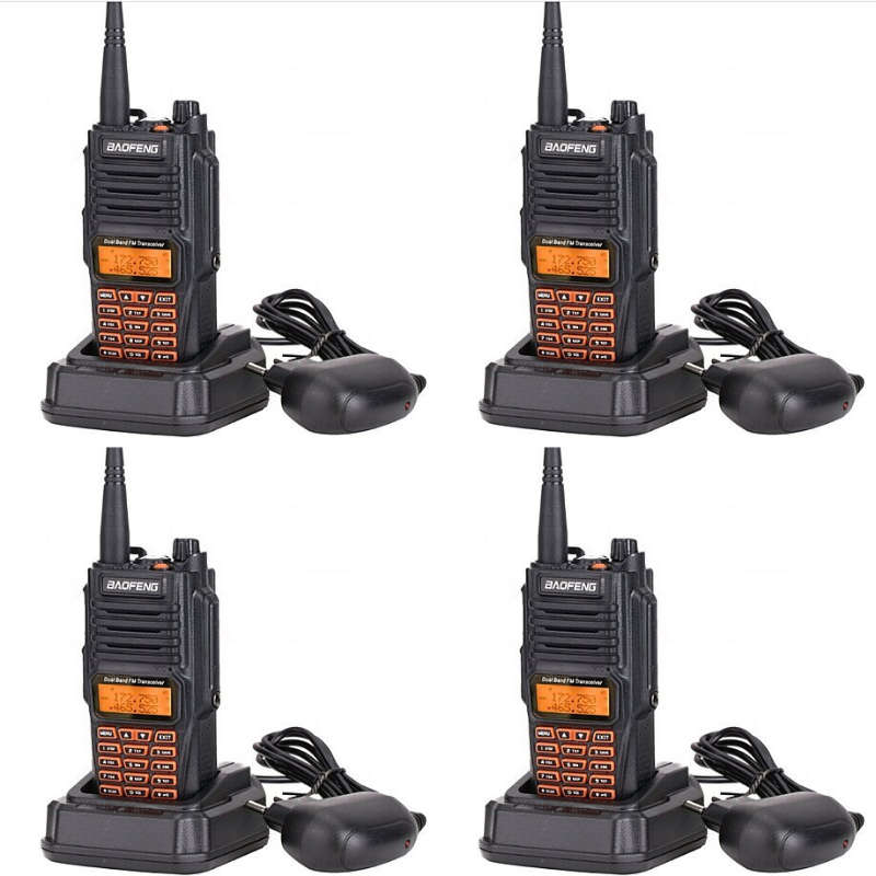 Baofeng Waterproof Ham Radio 9R Interphone UV-9R Walkie Talkie - 4 Pack