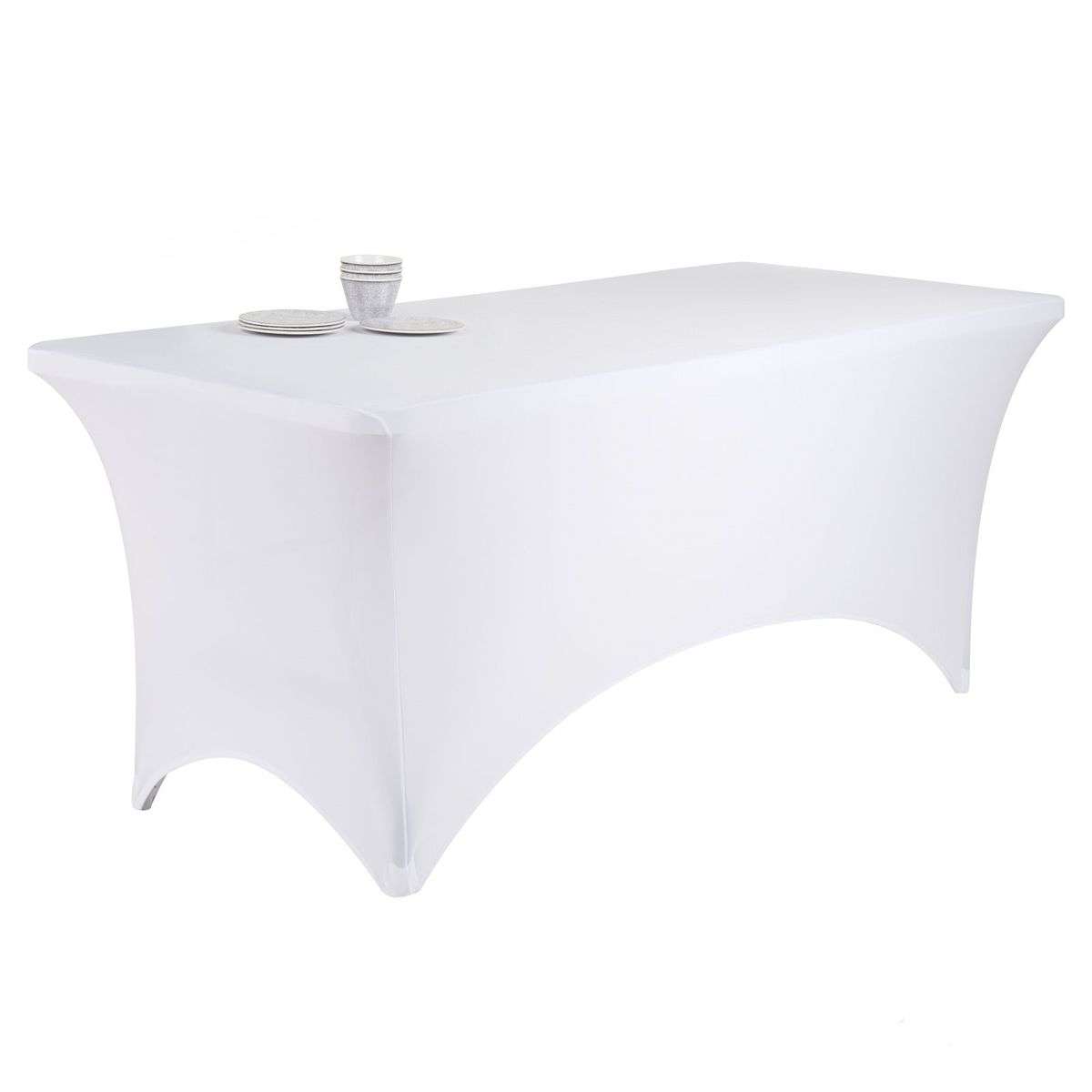 Stretch Trestle Tablecloth- White Pack of 5