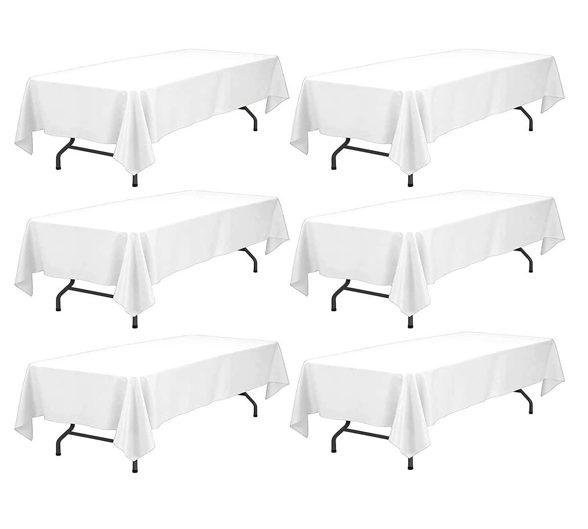 Dmart Classic Rectangular Table Cloth Pack of 6 Polyester Table Cover -White