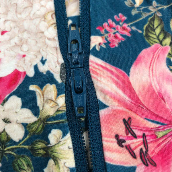 Soft & stretchy WINTER GARDEN NAVY zipper jumpsuit