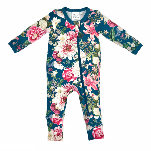 Soft & stretchy WINTER GARDEN NAVY zipper jumpsuit