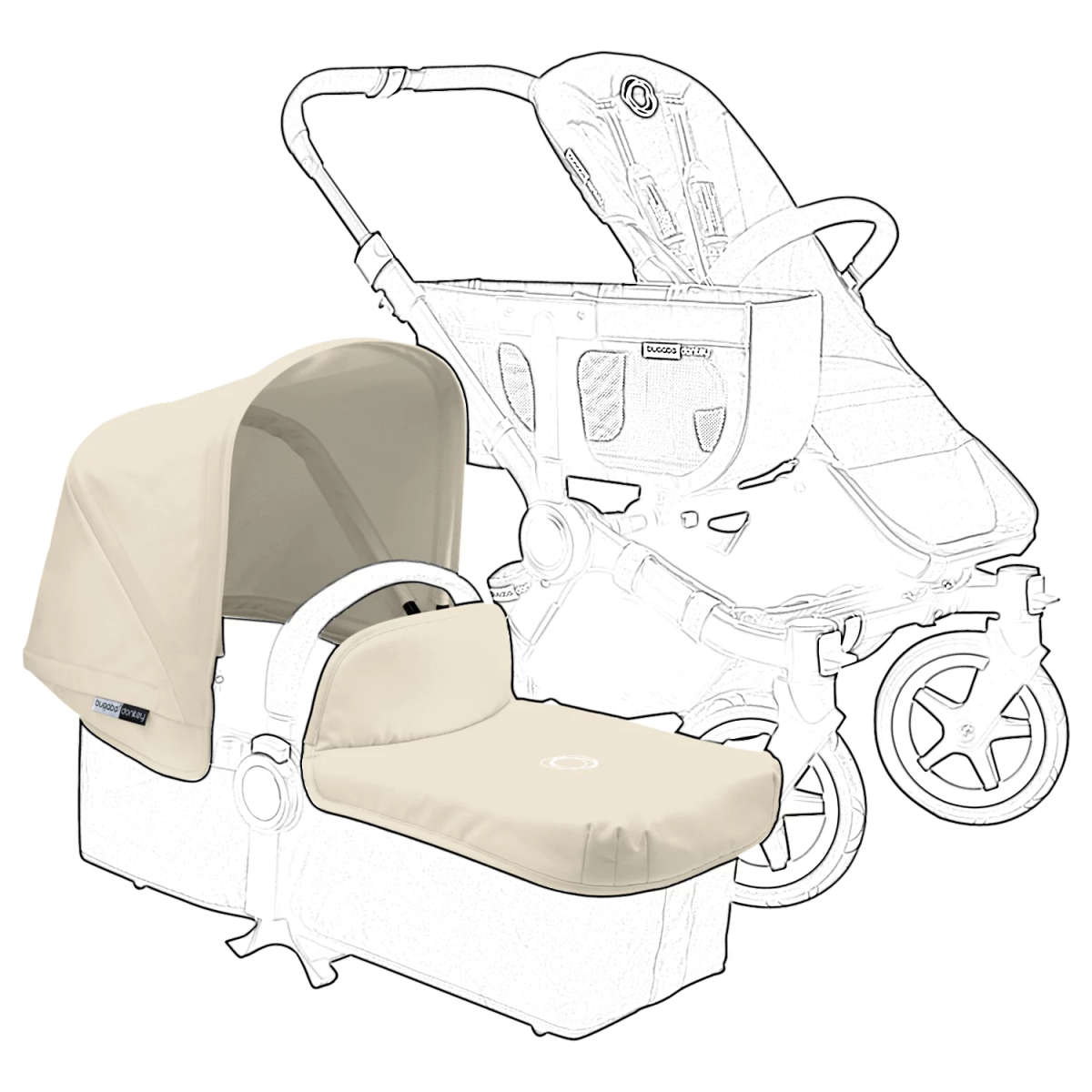 Boogaboo Donkey Tailored Fabric Set (Off White)