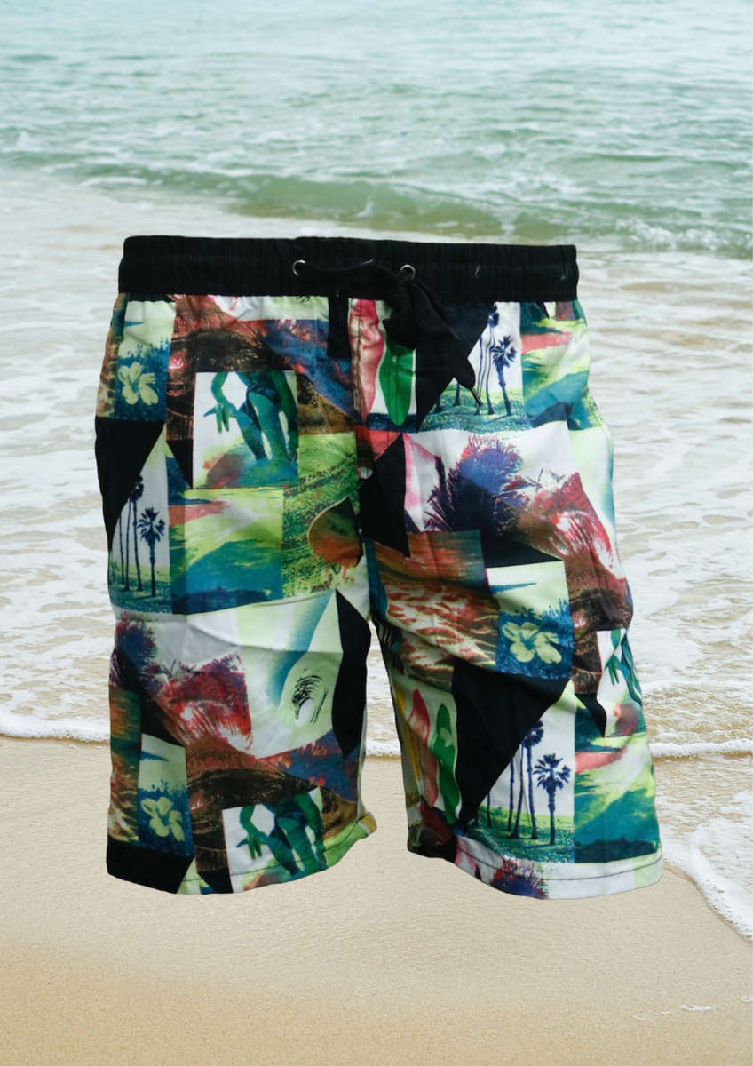 Mens Graphic Print Swim Shorts