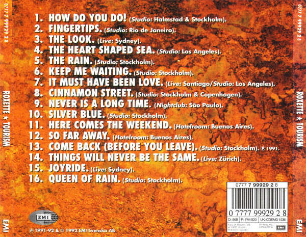 Roxette  Tourism (Music CD)