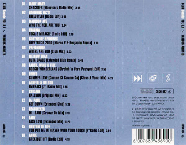 Various - Club Sounds Vol-01 (CD, Comp)