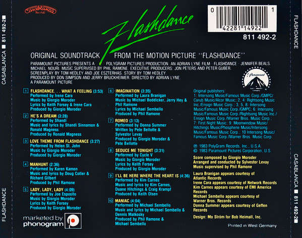Flashdance (Original Soundtrack From The Motion Picture) (Music CD)
