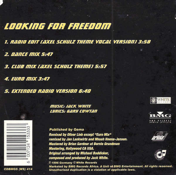 David Hasselhoff - Looking For Freedom: The Oliver Lieb Remixes (CD, Maxi)