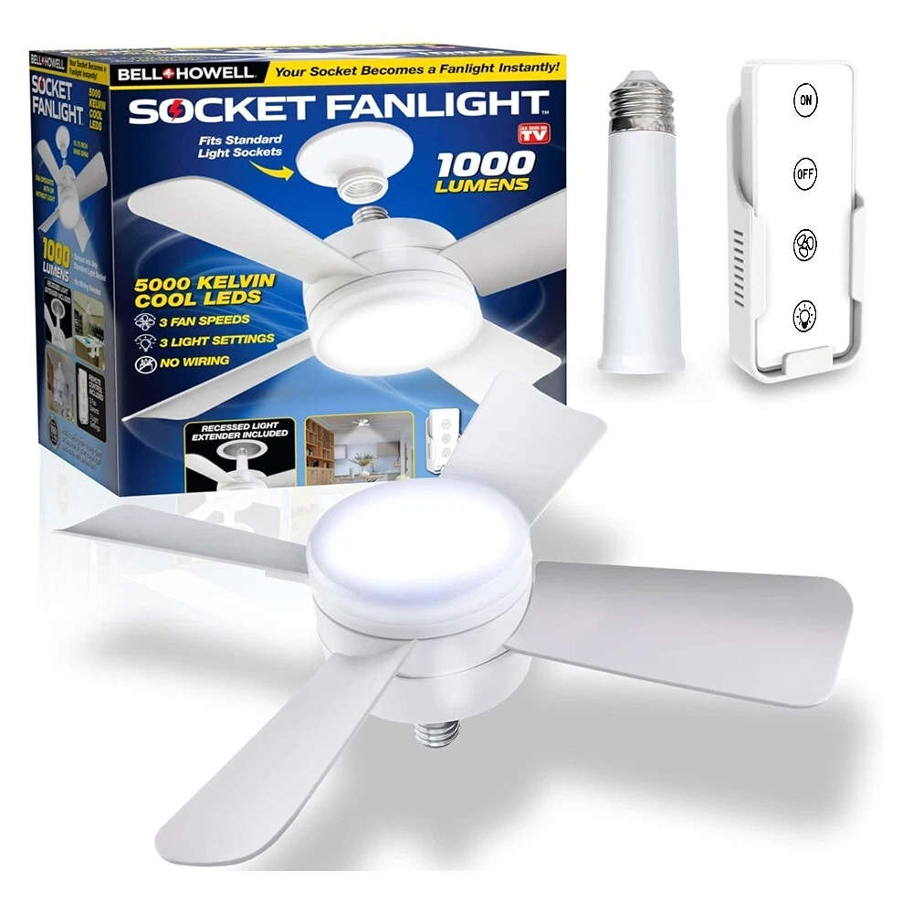 Socket Fan LED Light