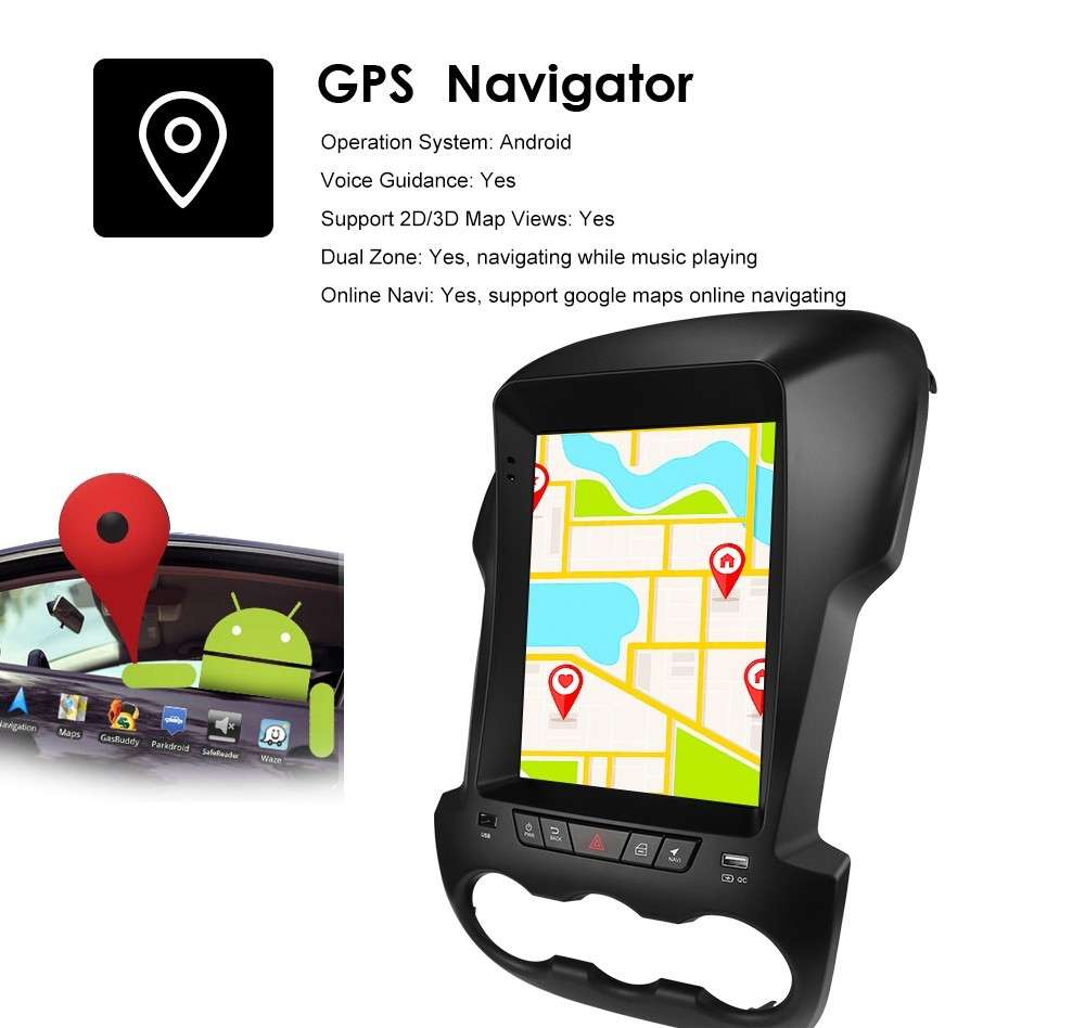 8Core For Ford Ranger 2011-2015 9.7" Screen Android Car Radio GPS WIFI DSP 4+32G