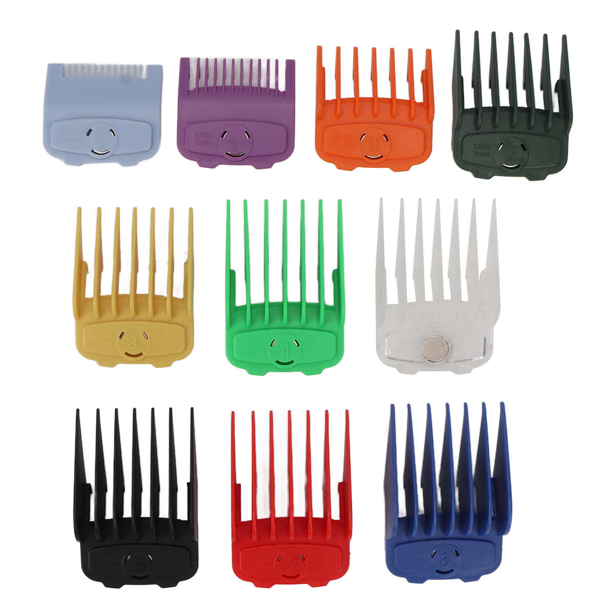 10pcs Hair Clipper Combs Guides Colorful Rounded Teeth Portable Hair Clipper CHW