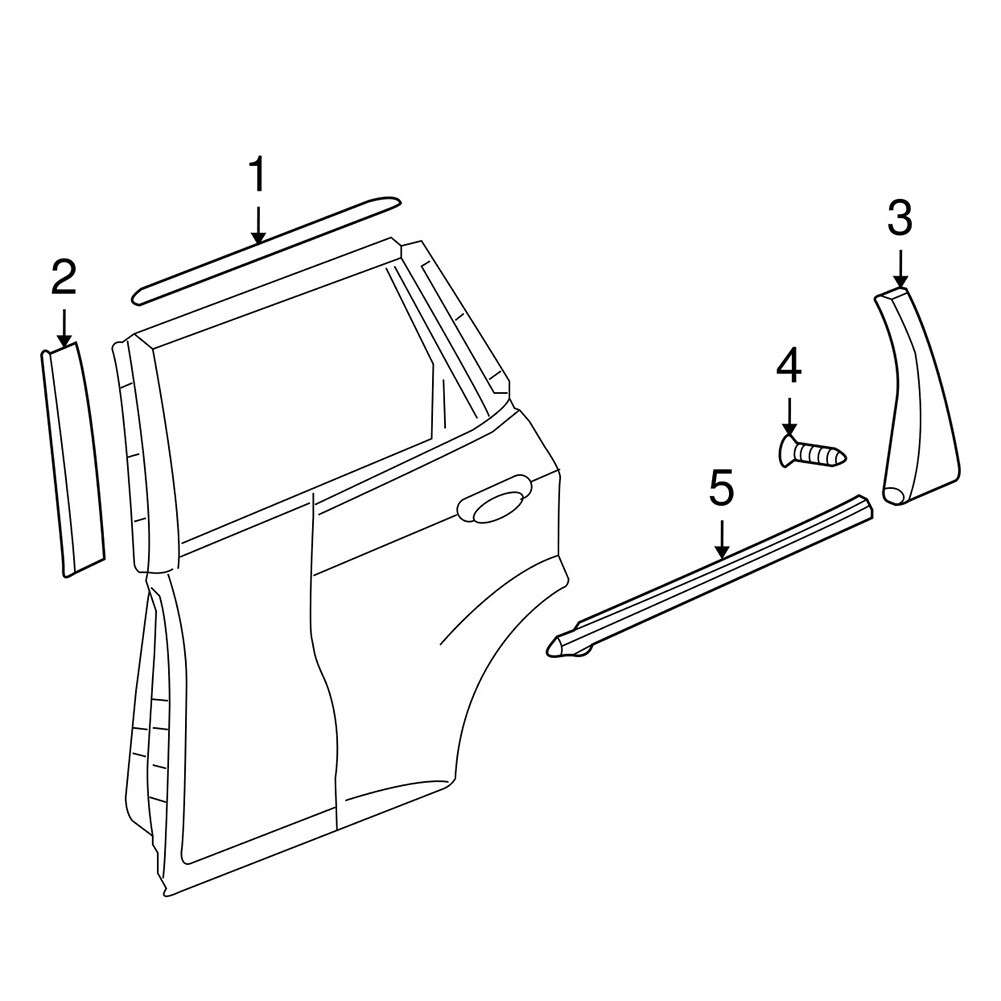 Left Rear Door Pillar Garnish For Honda For Fit 2007-08 72761-SAA-003