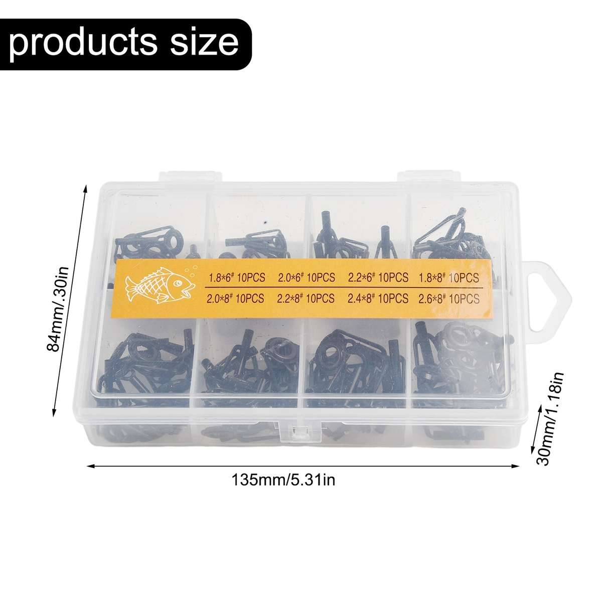 80pcs Fishing Rod Guide Tip Repair Kit,Rod Eye Replacement Ceramic Guide Ring