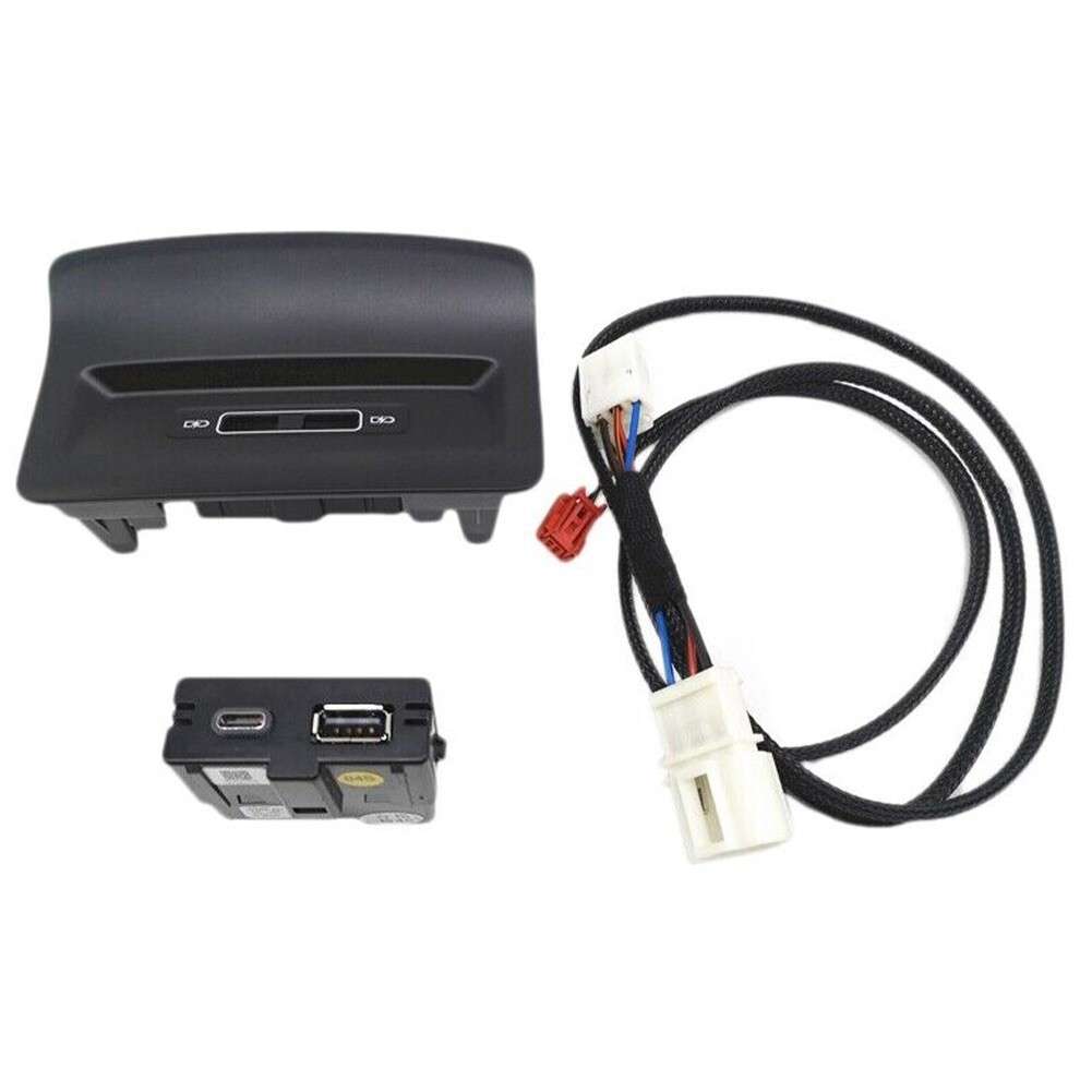 Rear USB Charger Port Socket Kit Upgrade Double Cover For Skoda 5Q0035726L