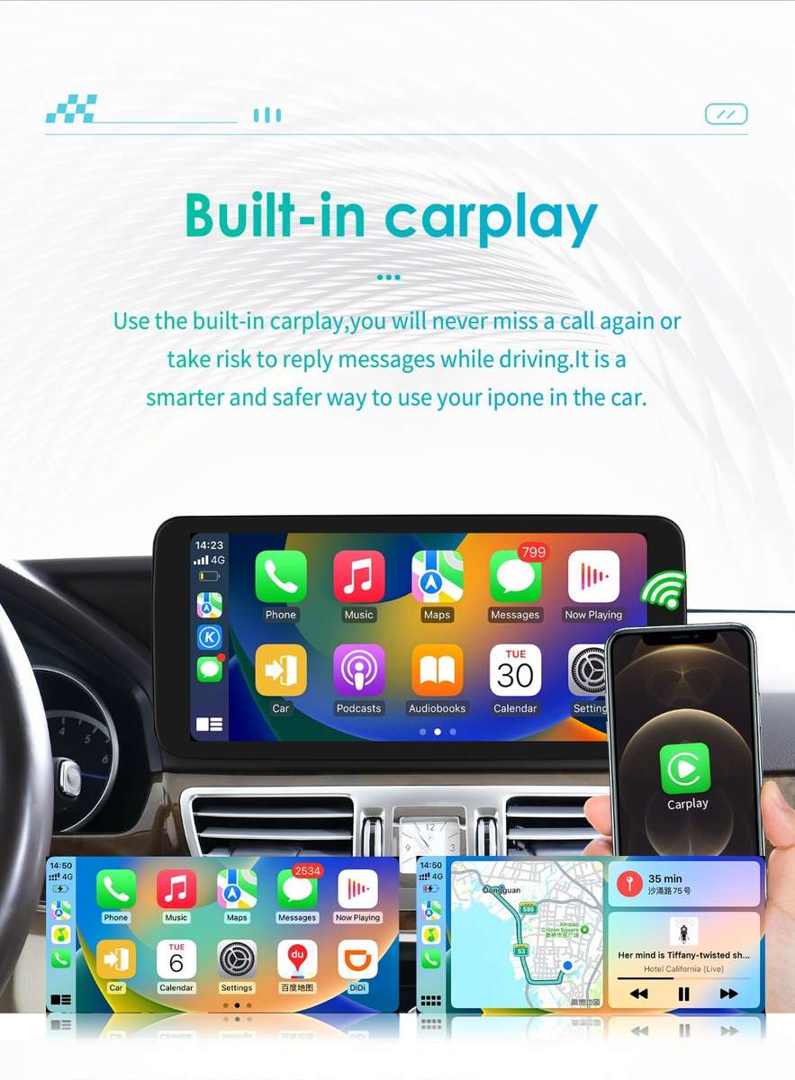 8Core Android14 Carplay Stereo GPS For Mercedes Benz E-Class W207 C207 E350 2013