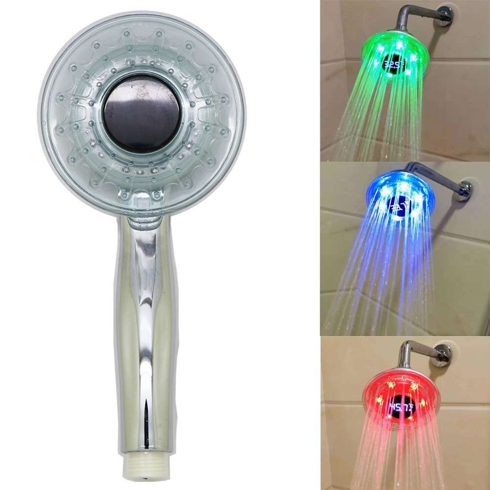 Adjustable Temperature LED Showerhead With Color Indicators For Optimal Comfort