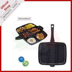 Royalty Line - 32 cm Marble Coating 4-in-1 Grill & Fry Pan - Black (READ THE DESCRIPTION)