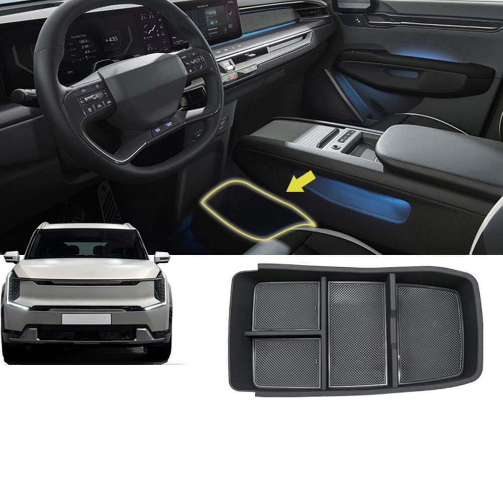 For Kia EV9 Car Central Control Storage Box Armrest Organizer Phone Holder Tray