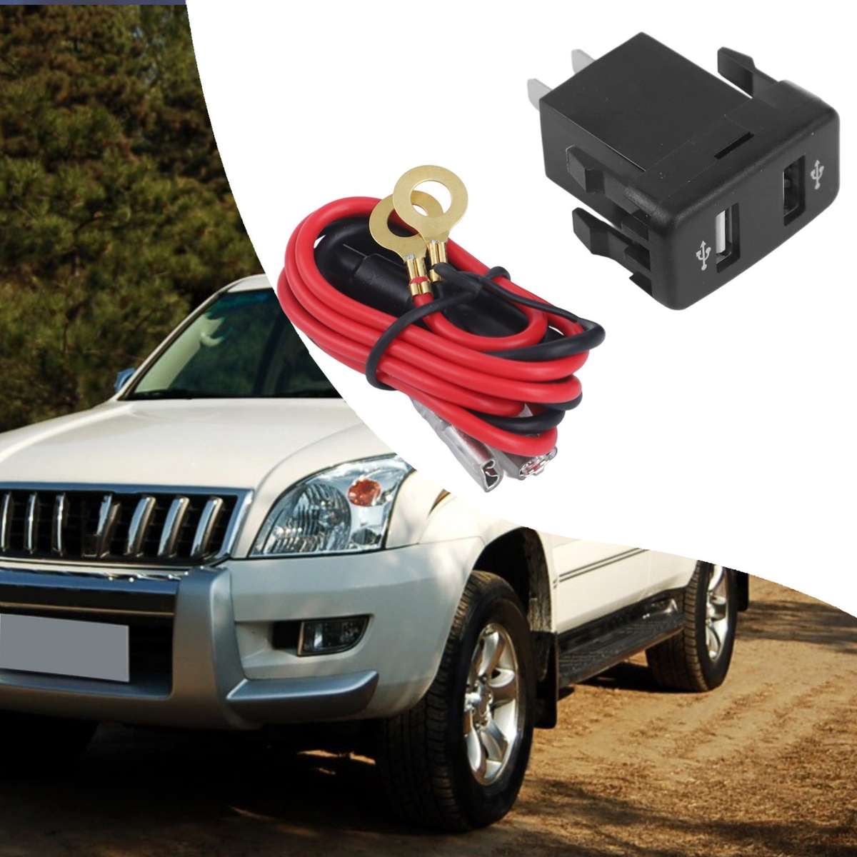 Car Dual USB Phones Charger Parts For Toyota FJ-Cruiser 2007-2014 Accessories