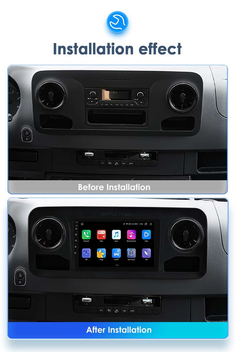 10" Android 14 Car Stereo Carplay For Benz Sprinter 2018-2023 GPS Navi DSP 8Core