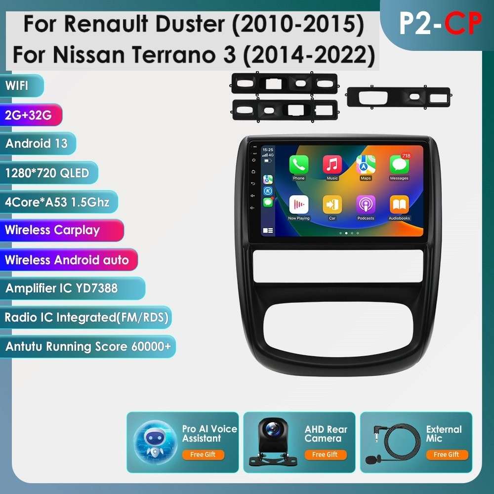 Android 14 CarPlay Navi For Renault Duster 2010-2015 Stereo Radio GPS WiFi 2+32G