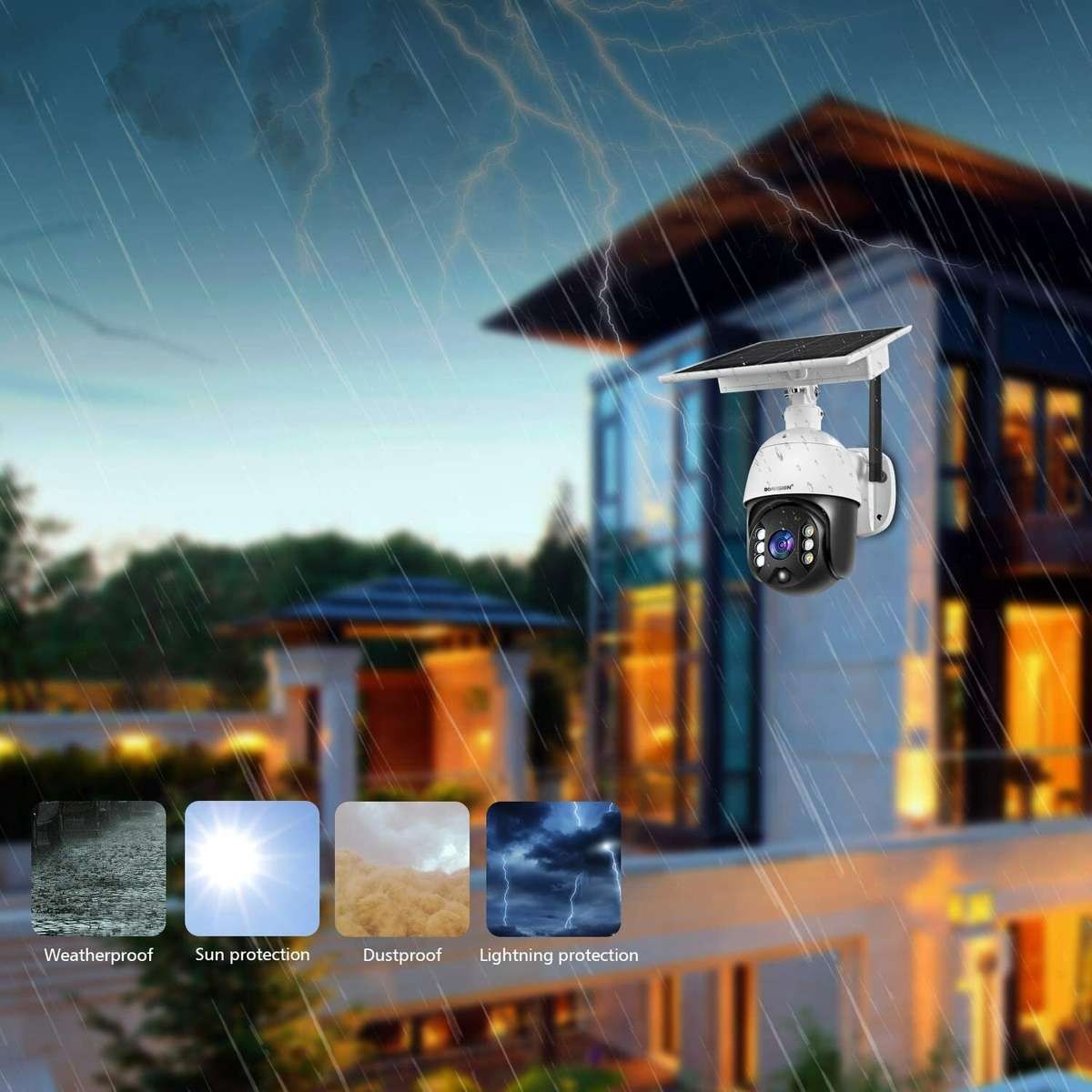 4G LTE Mobile Home Security Camera Battery Power Pan Tilt PT & Solar Panel CAM
