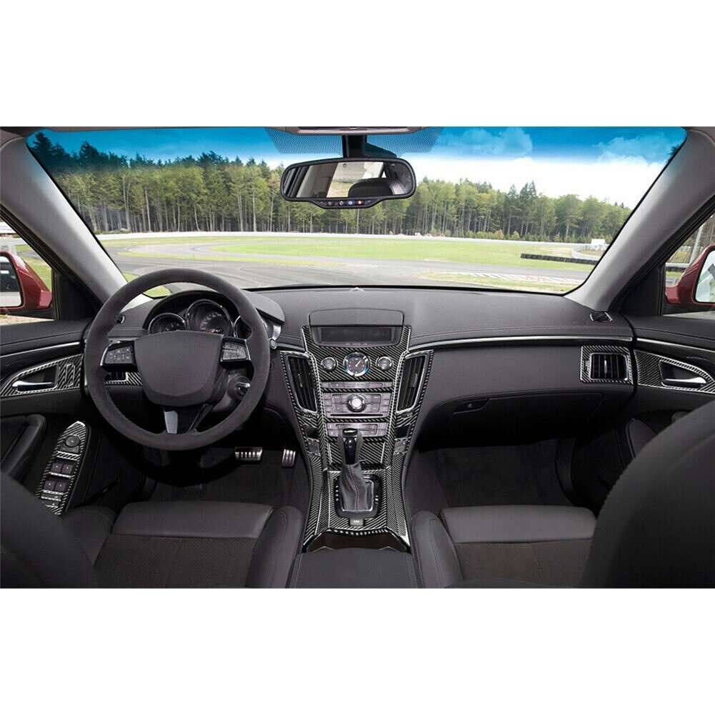 31Pcs Luxury Carbon Fiber Interior Full Set Trim Parts For Cadillac CTS 2008-13
