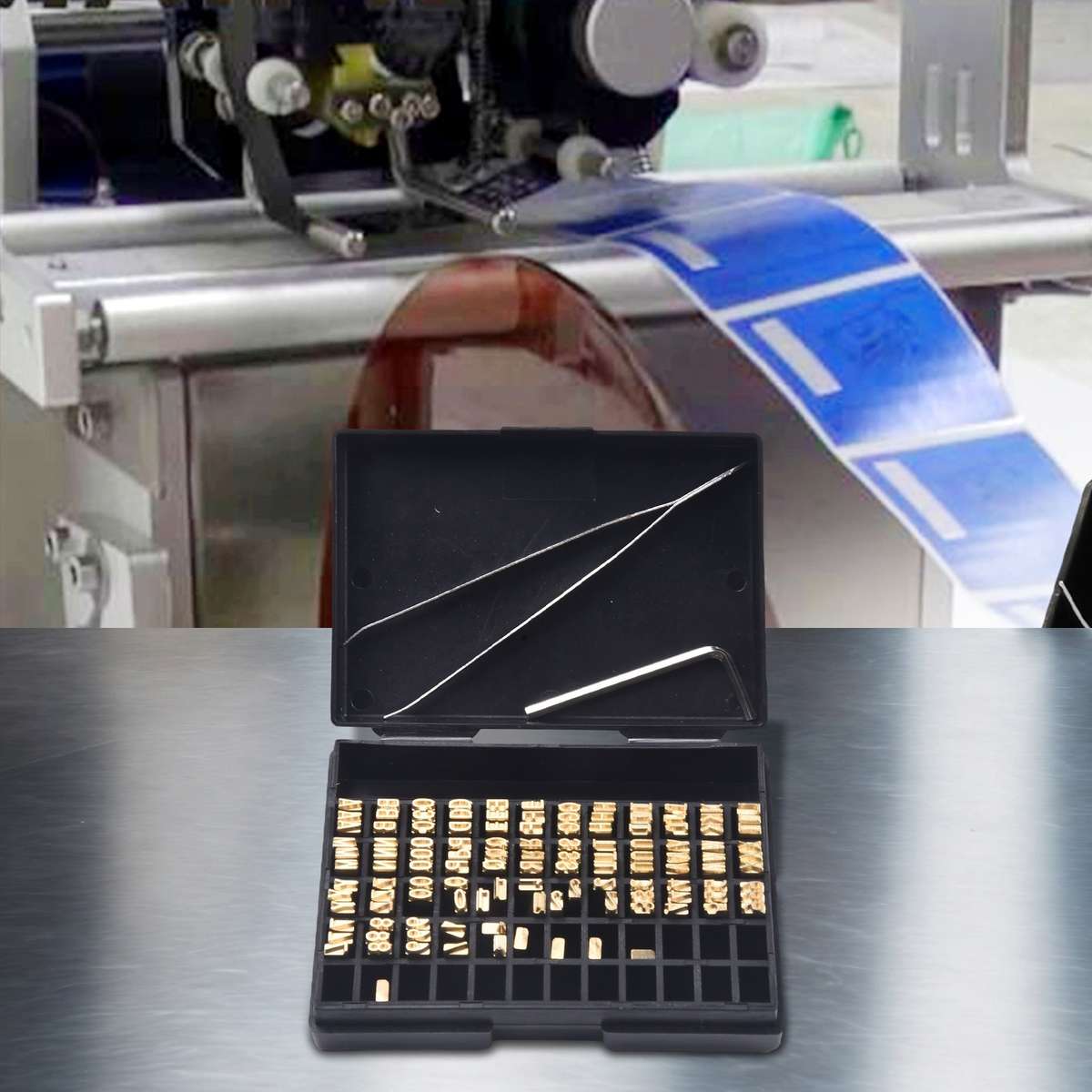 120pcs Coding Machine Word Grain Copper Letters Thermal Ribbon Printing Font