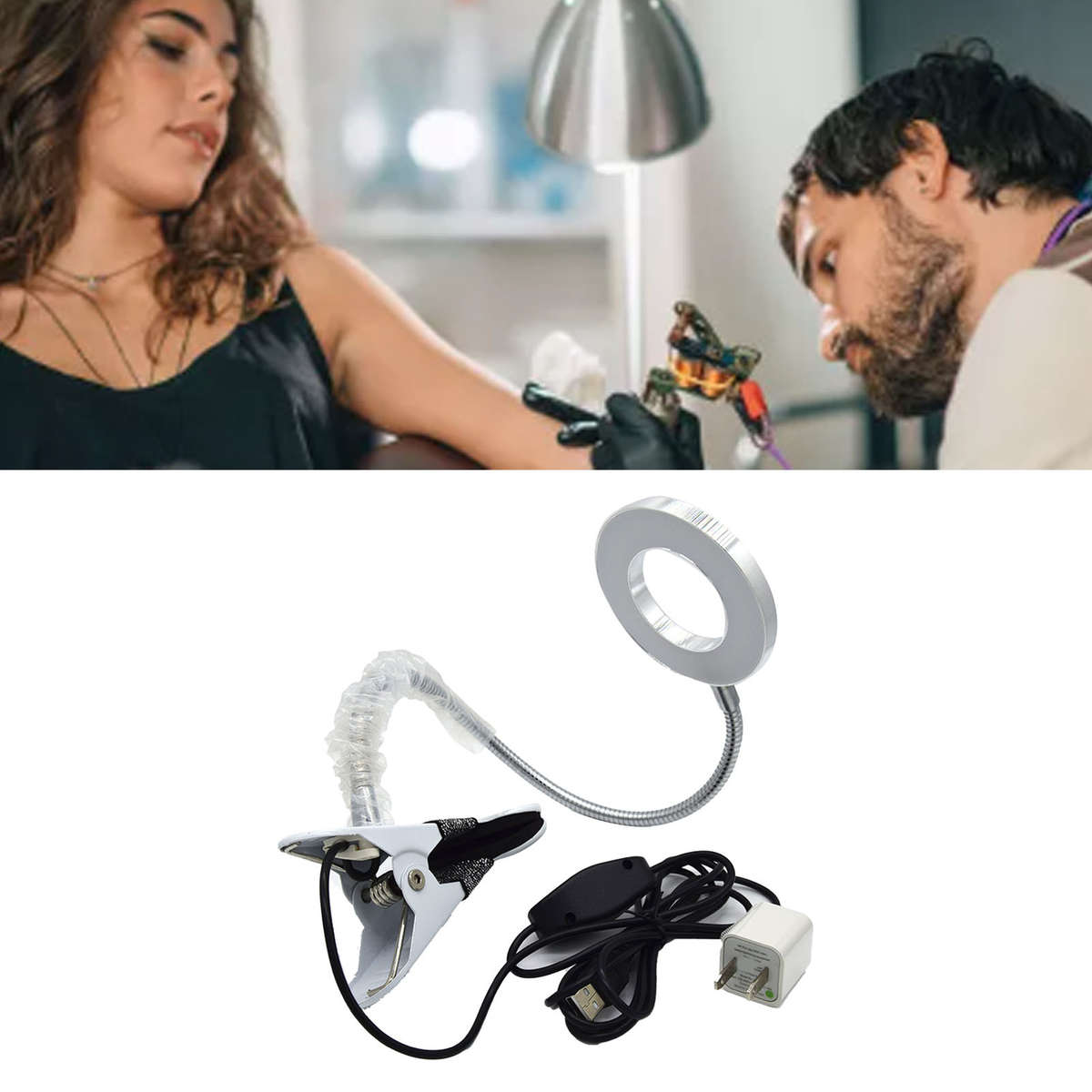 LED Lamp USB Foldable 2 Color Light Flexible Eye Protection Portable Clip La CHW