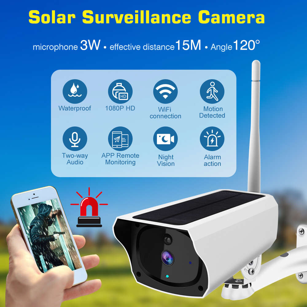 IP Camera Night Vision HD 1080P Wireless Solar Power WiFi Outdoor Home Security