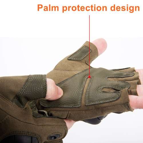 # 1 - Half Finger Glove With hardend Knuckle Unisex GREEN / LARGE