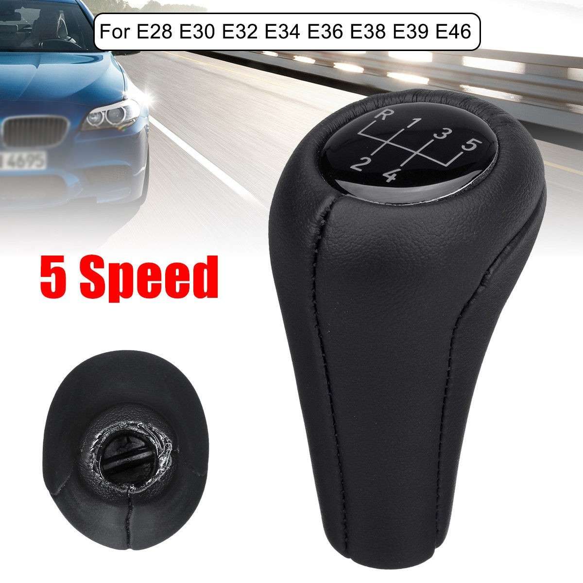 5 Speed Black Gear Shift Knob Ball For E28 E30 E32 E34 E36 E38 E39 E46
