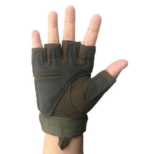 # 1 - Half Finger Glove With hardend Knuckle Unisex GREEN / LARGE