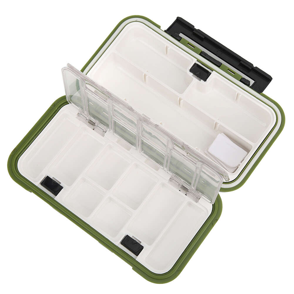 (M C Green)ABS Waterproof Fishing Tackle Box Bait Lure Hooks Storage Case CH