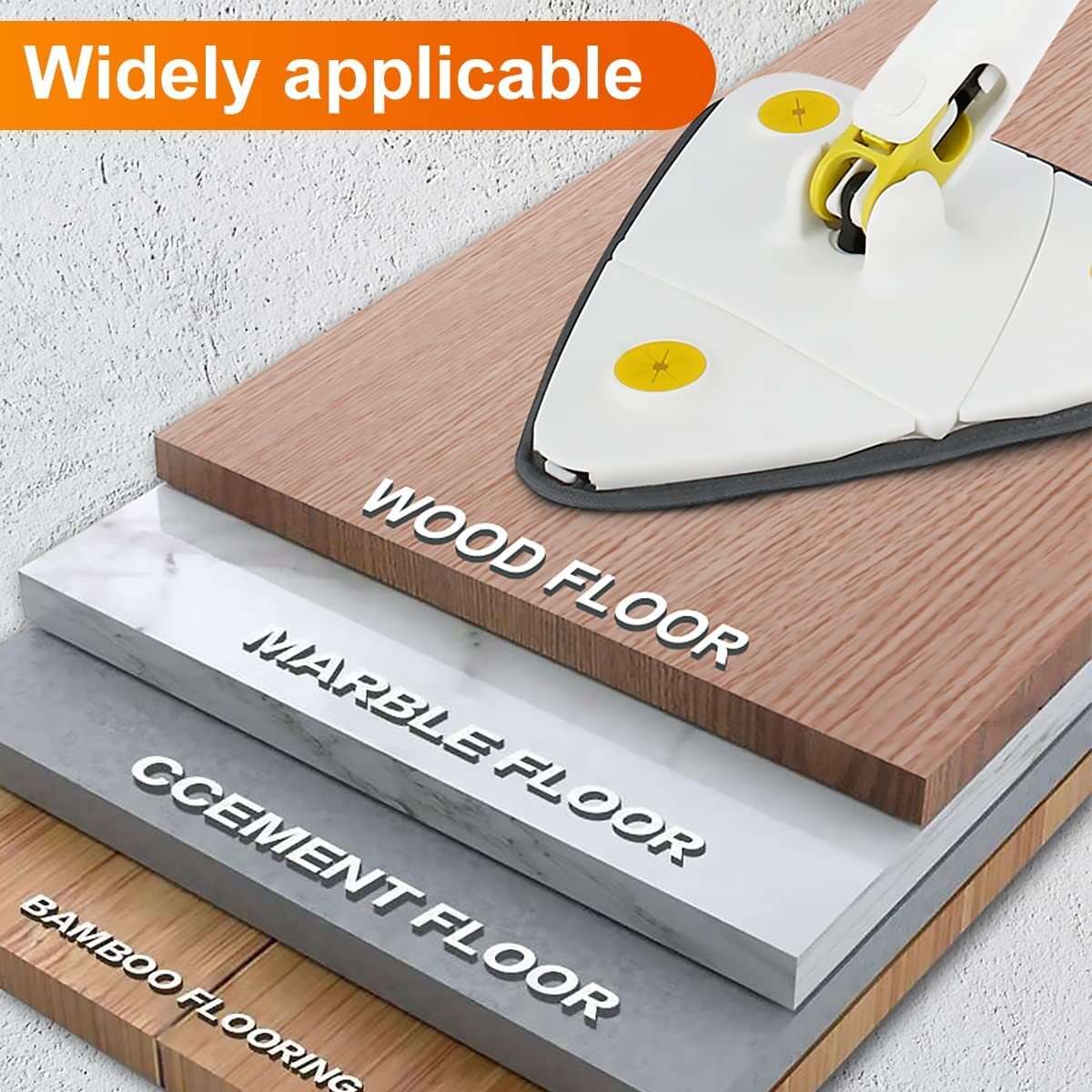 360° Rotatable Adjustable Cleaning Mop - White